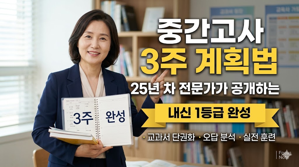 중등 상위권으로 가는 마지막 기회, 중간고사 3주 자기주도 학습 전략