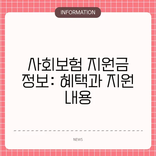 사회보험 지원금 정보: 혜택과 지원 내용
