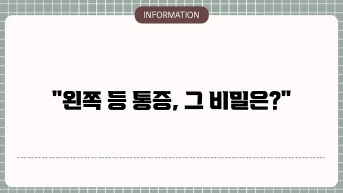 왼쪽 등 통증, 왜 생길까요?