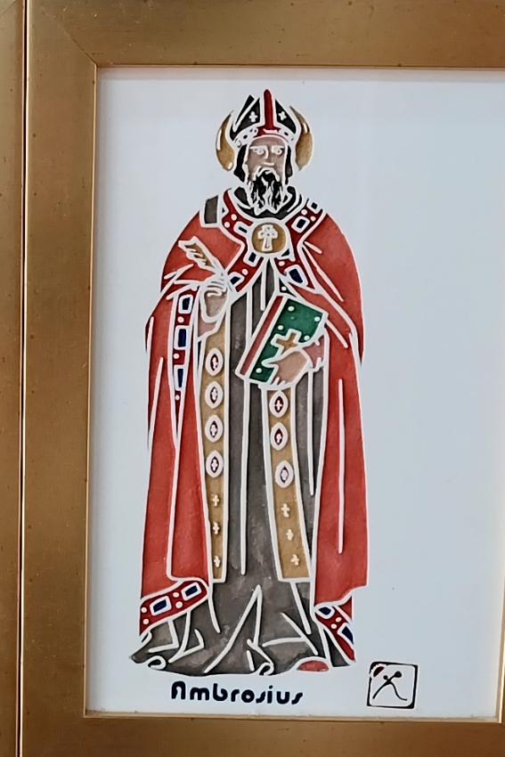 제천 배론성지 안에 있는 암브로시오 성인 그림입니다.