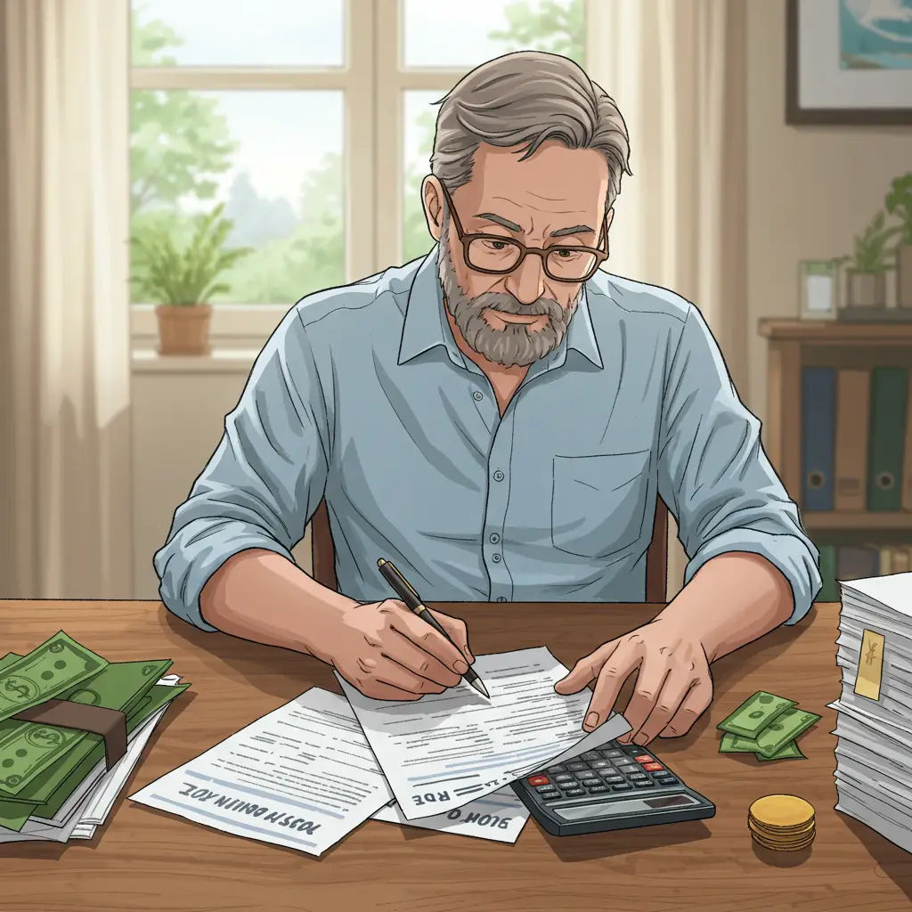 세금 계산 하는 남자