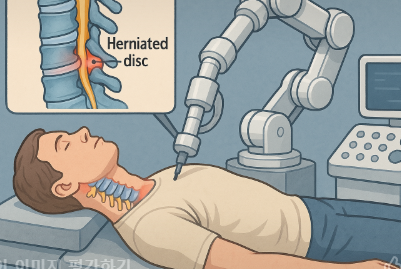 목 디스크 로봇 수술 관련 사진