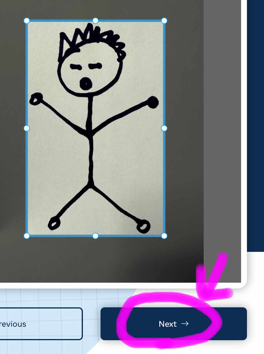 그림을 네모 안에 맞춰주고 다음(next)를 클릭해 줍니다.