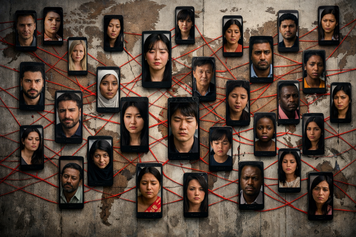 전 세계 다양한 국가의 배우들이 등장하는 세로형 스마트폰 네트워크