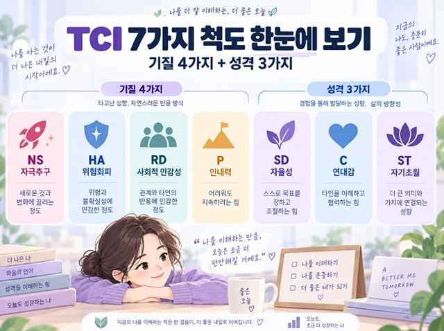 TCI 검사 결과 해석방법｜7가지 기질&middot;성격 점수 쉽게 보는 법