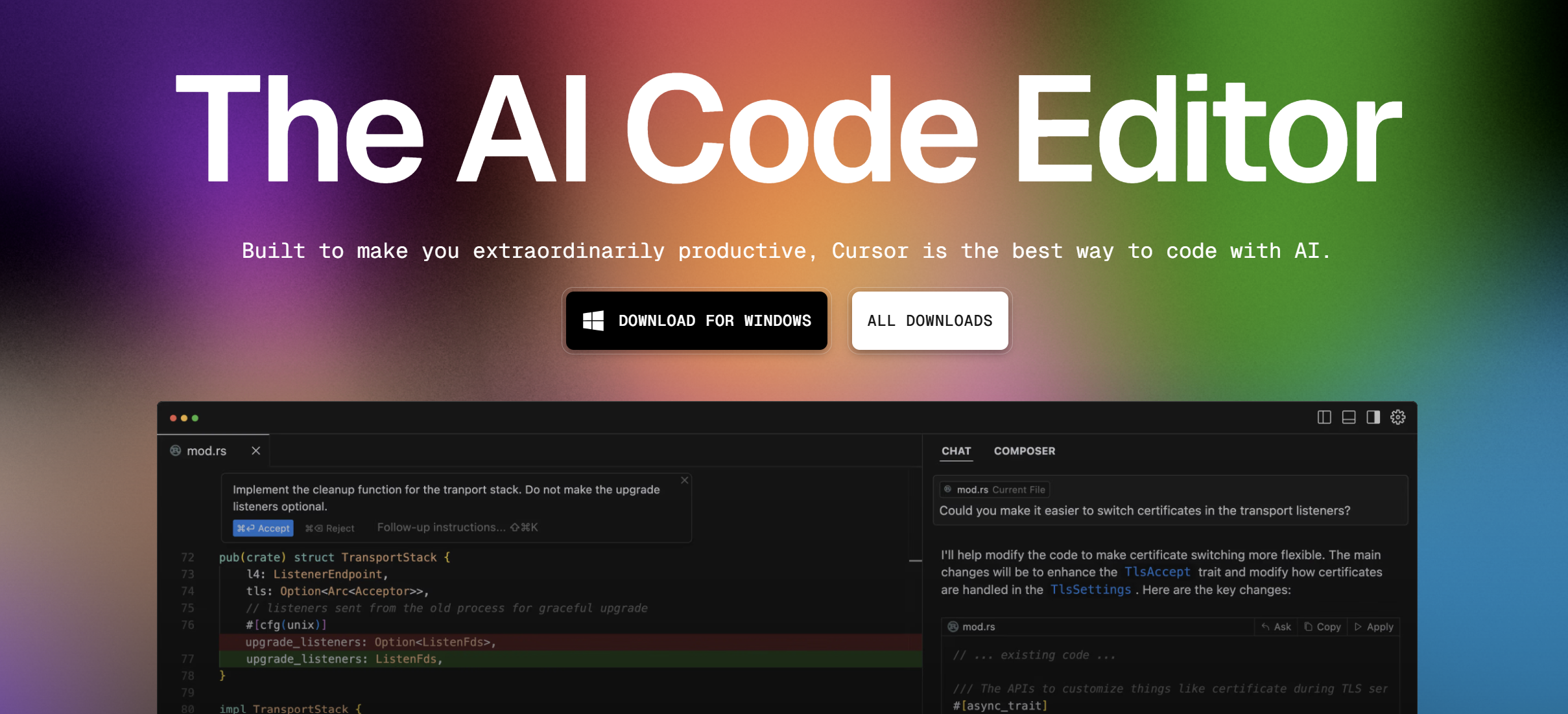 Ai Cursor 홈페이지 이미지