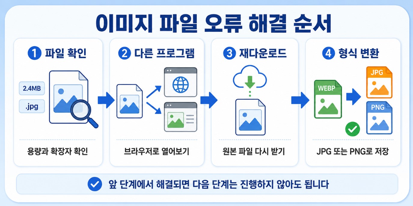 이미지 파일 오류 해결 4단계
