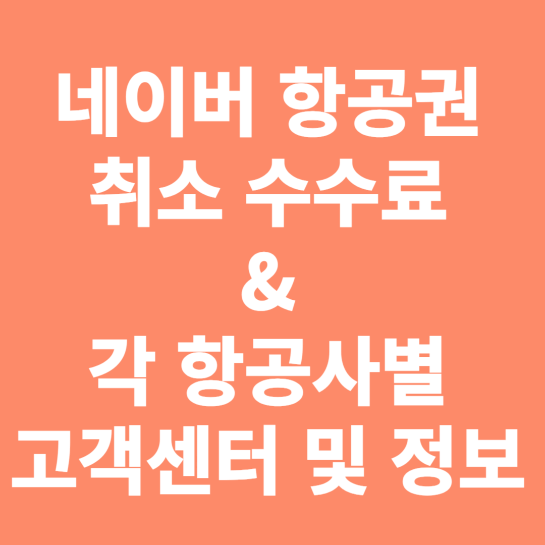 취소 수수료 국내외 항공사별 연락처