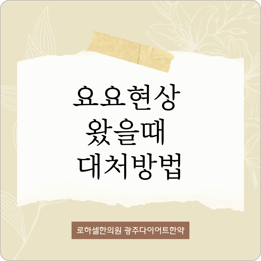 광주다이어트한약 요요현상 왔을때 대처방법 알아보세요!