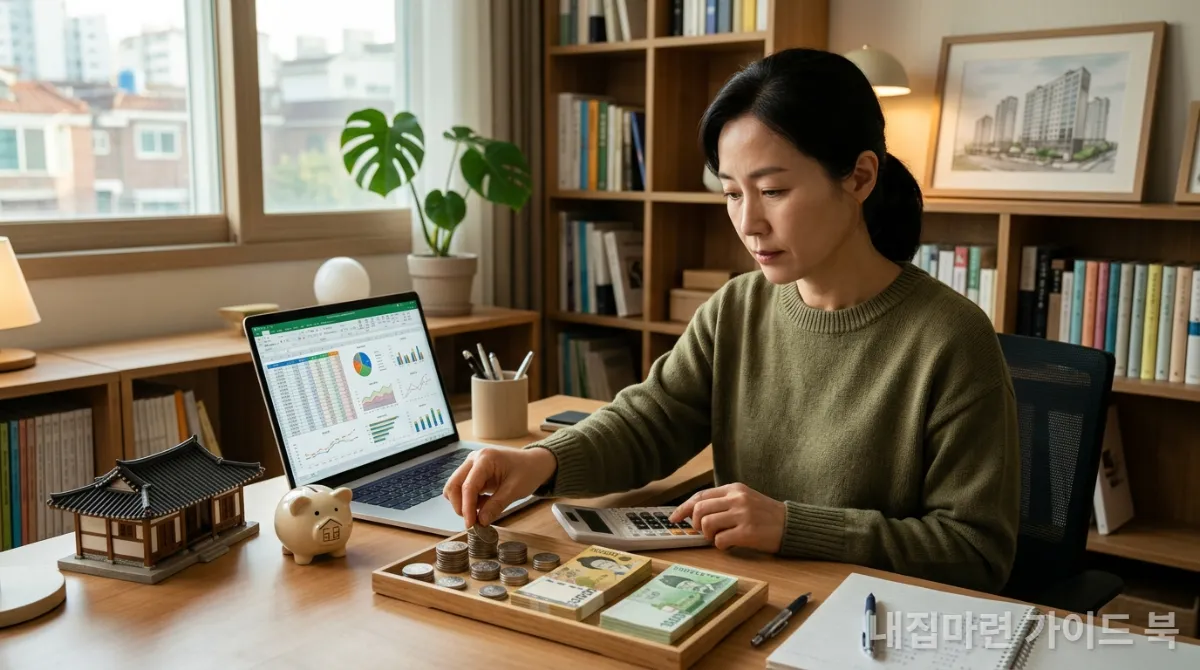 내 집 마련을 위한 자금 계획을 세우는 한국인