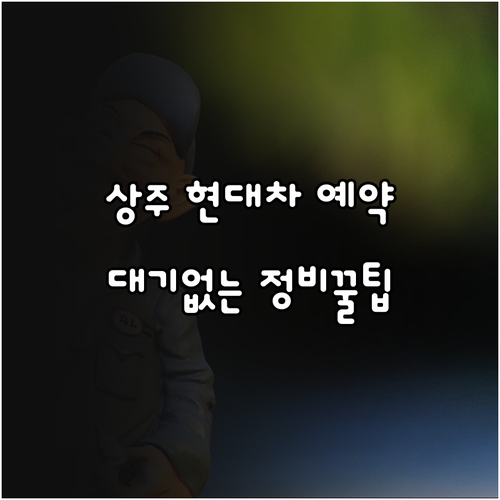 상주 현대차 블루핸즈 예약 방법과 효..