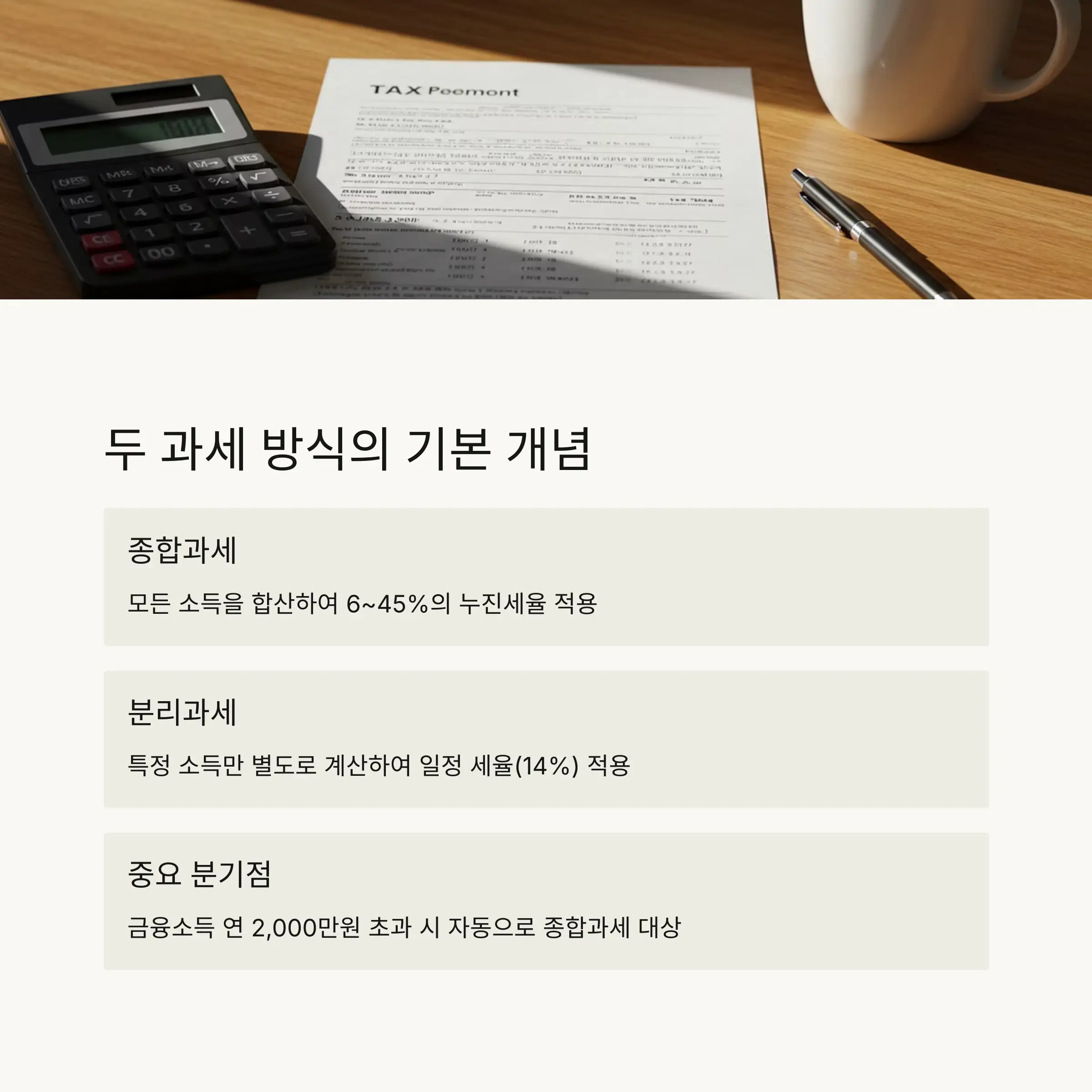 💡 종합과세와 분리과세 기본 개념