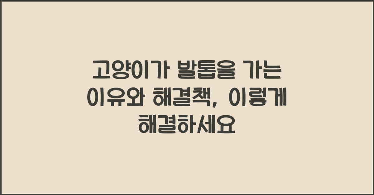 고양이가 발톱을 가는 이유와 해결책