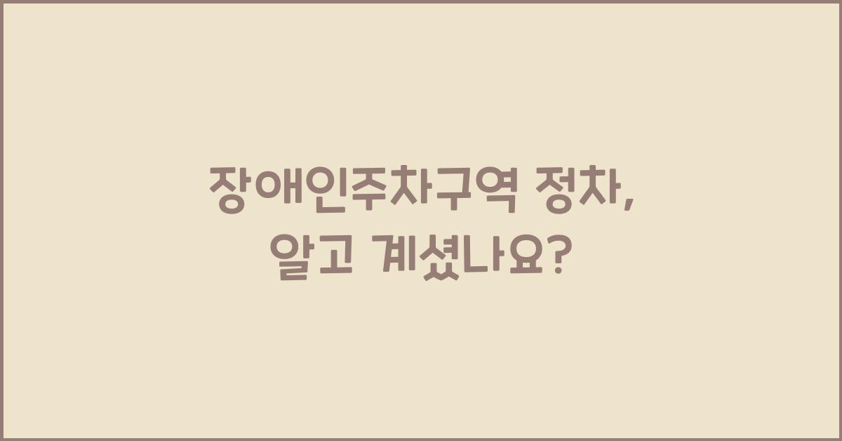 장애인주차구역 정차