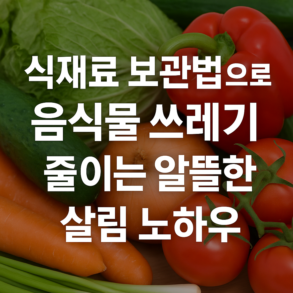 음식물 쓰레기 줄이는 알뜰한 살림 노하우