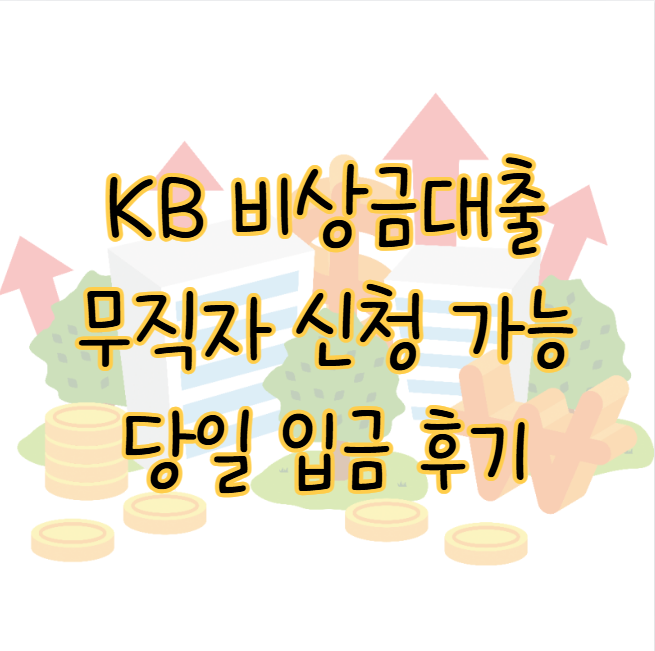 KB 비상금대출 무직자 신청 가능 당일 입금 후기 표지
