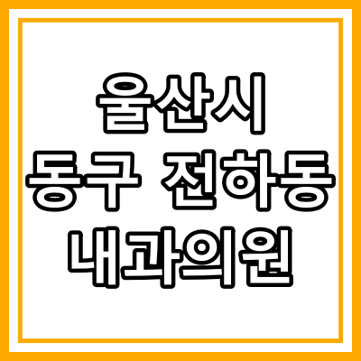 울산시 동구 전하동 내과의원 &quot;완전정리&quot;