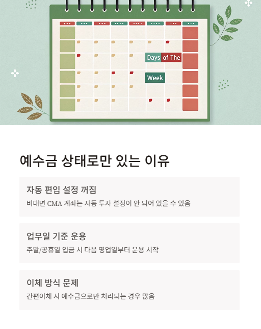 예수금 상태로만 있는 이유