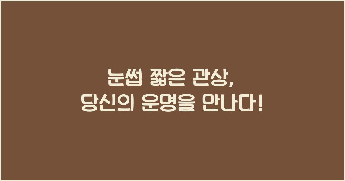 눈썹 짧은 관상