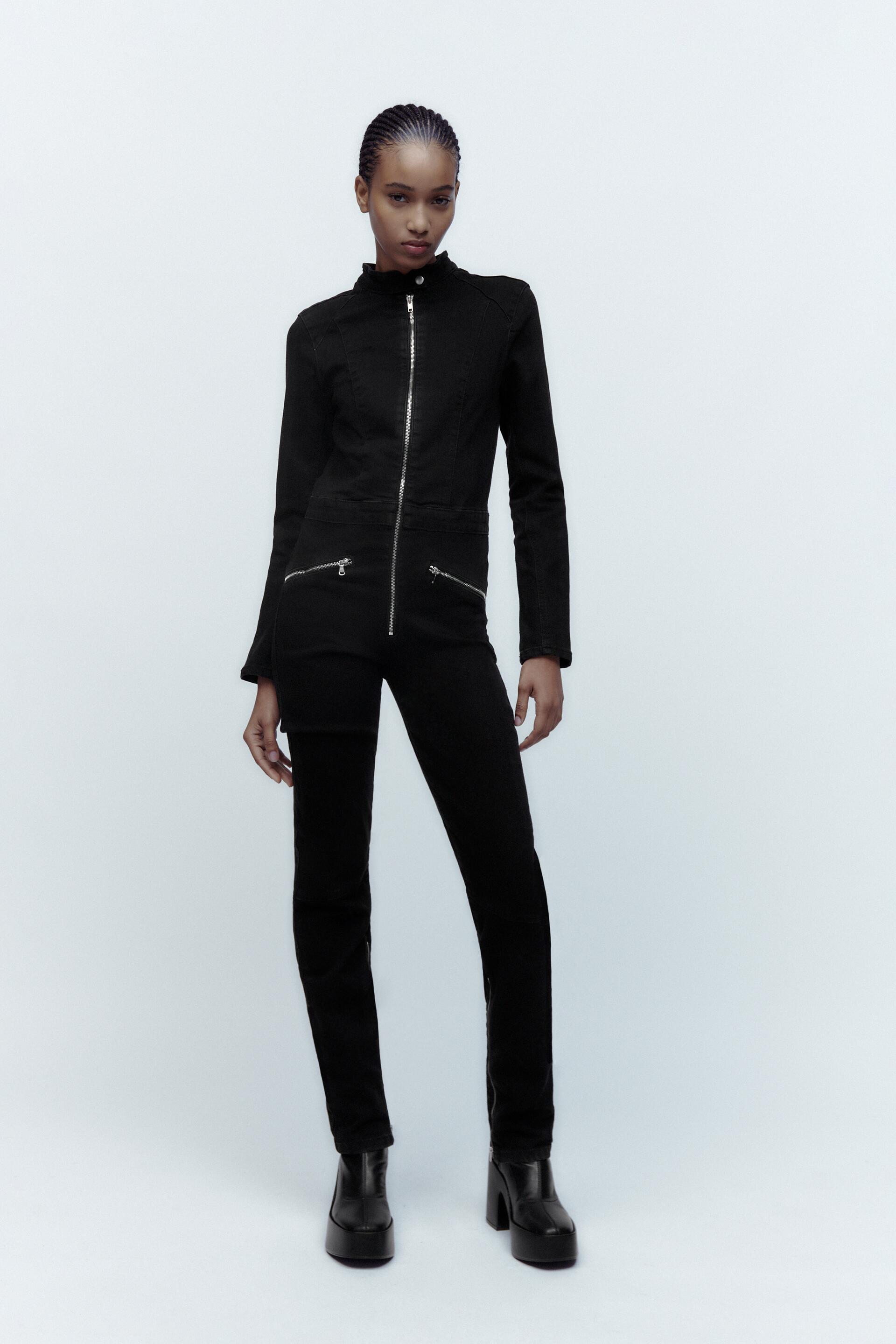 자라 여성 데님 TRF 점프수트 ZARA 청바지 엣지 8197247