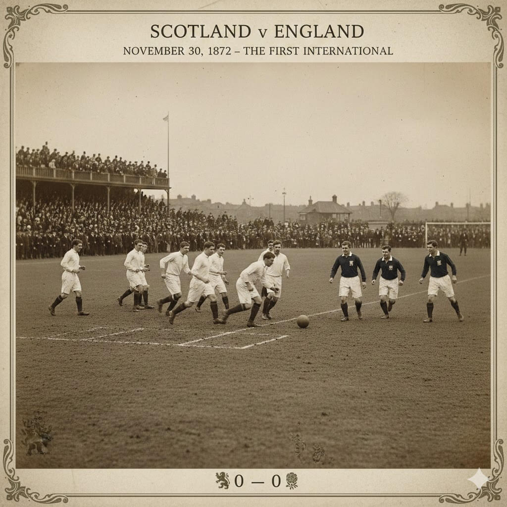 최초의 국제 축구 경기와 축구사의 서막