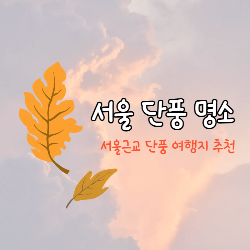 서울 단풍구경 가볼만한 곳
