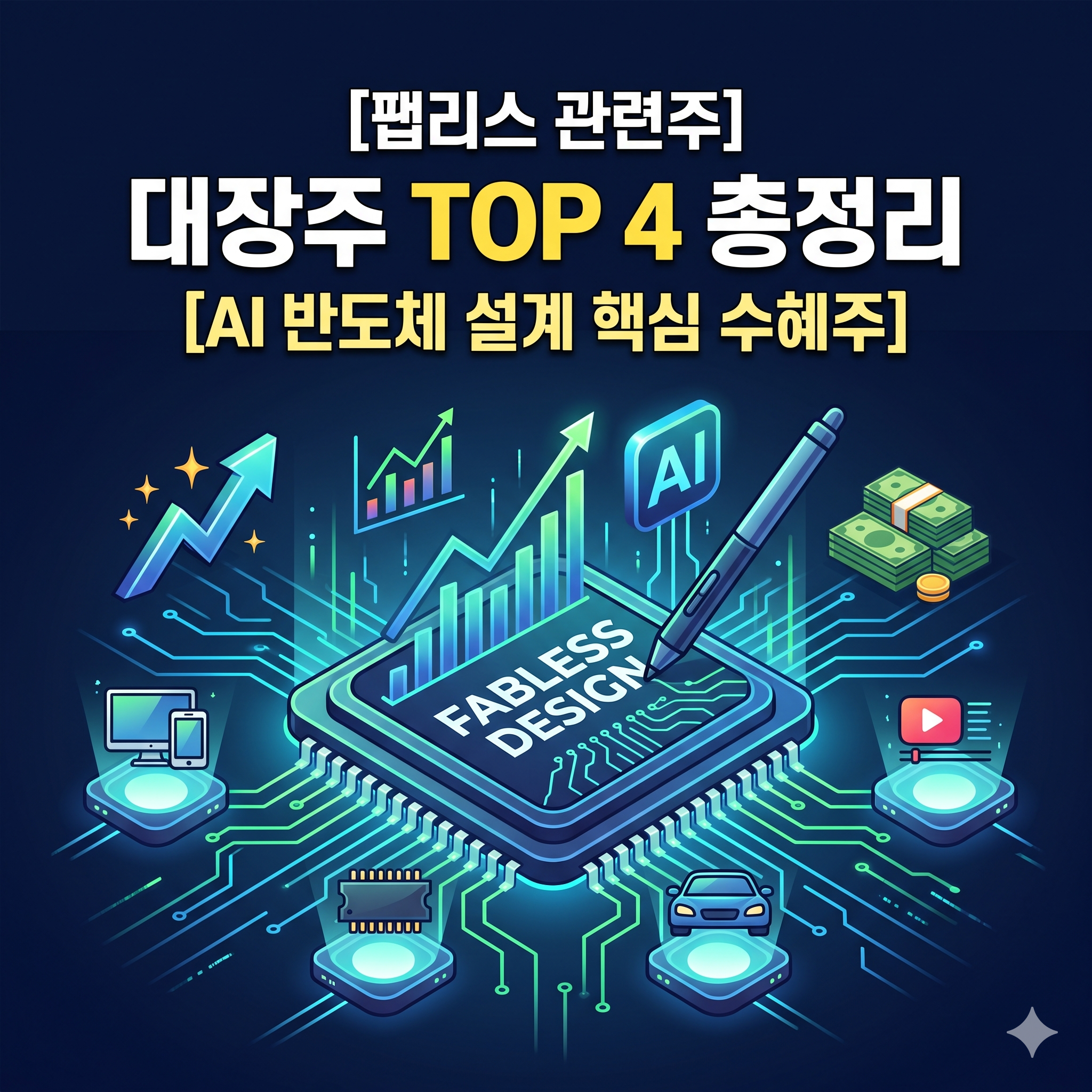 팹리스 관련주 대장주 TOP 4 총정리, AI 반도체 설계의 핵심 수혜주