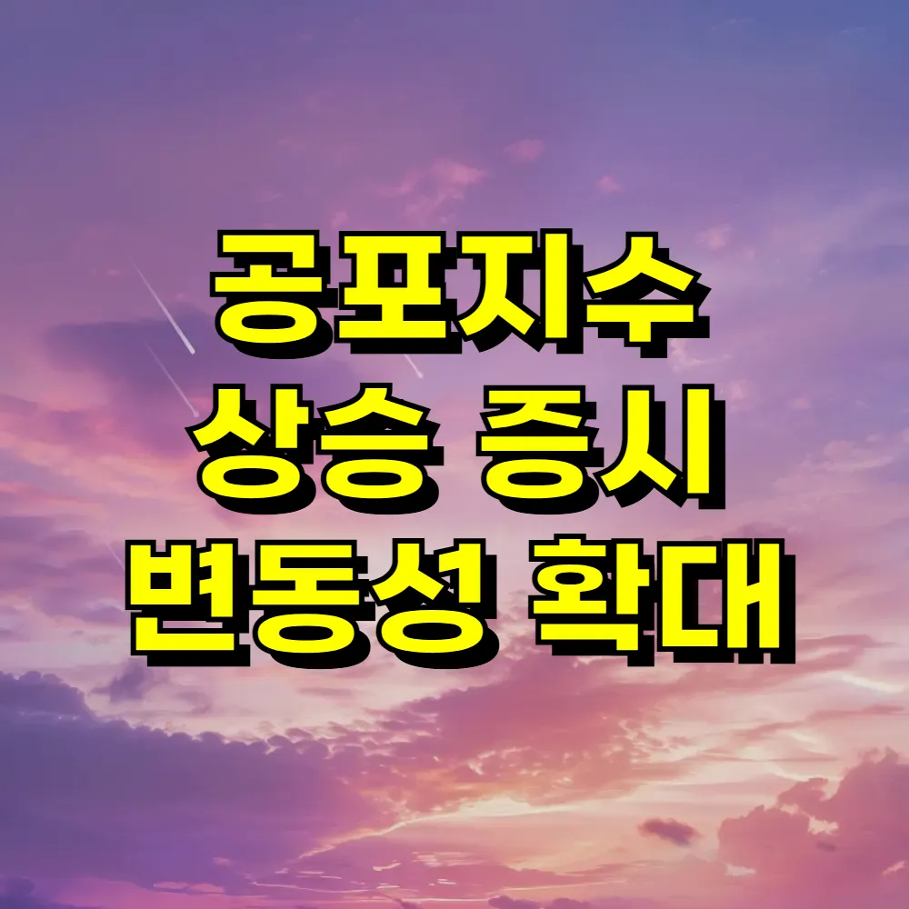 공포지수 상승 증시 변동성 확대