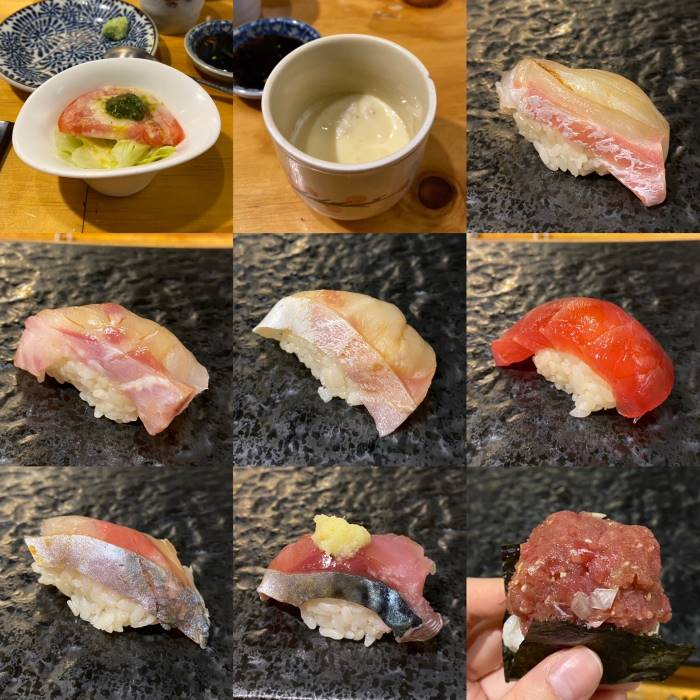 미우치 디너 샐러드와 초밥