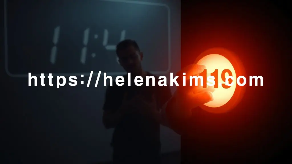 디지털 시계가 긴박하게 카운트다운되는 배경 위로, 가슴 통증을 느끼며 힘겹게 서 있는 사람의 실루엣이 보인다. 동시에 화면 중앙에는 '119'라고 명확히 보이는 전화 버튼에 손이 닿으려는 모습.