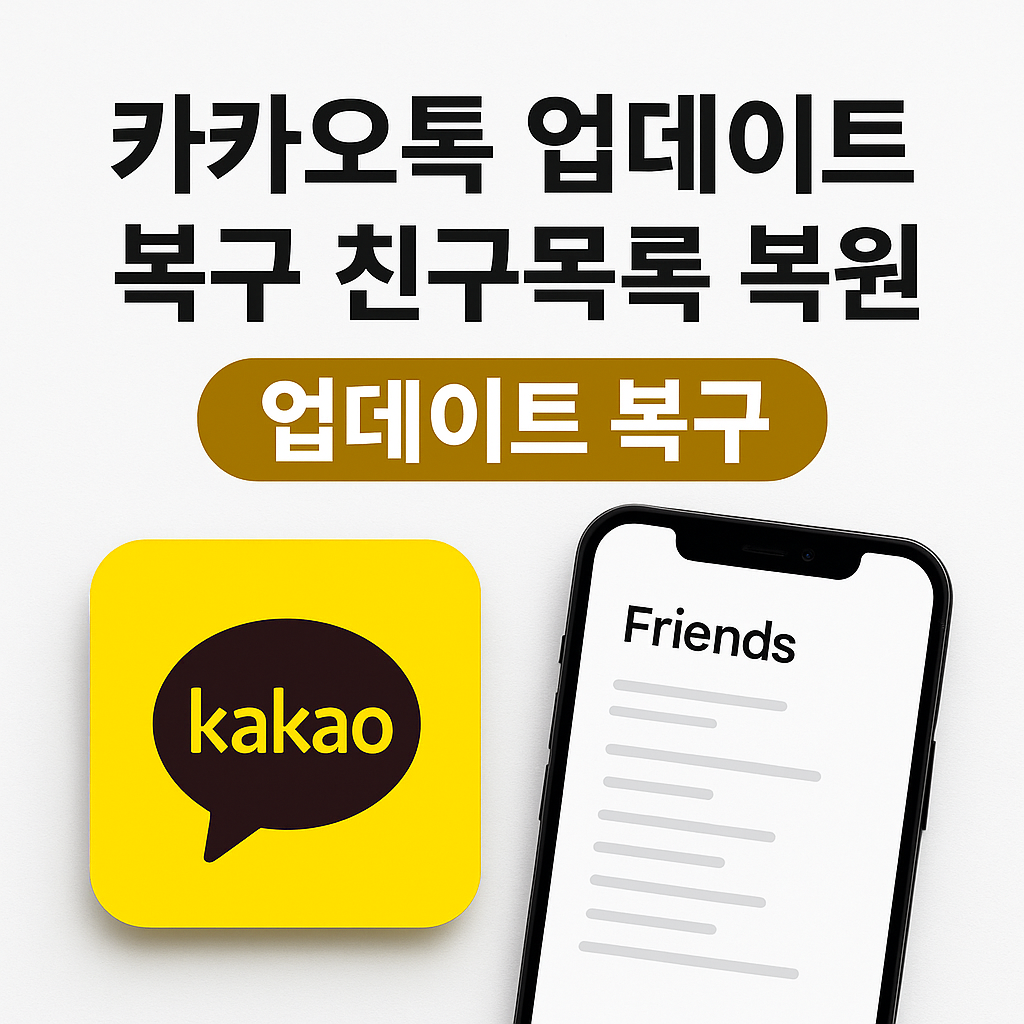 카카오톡 업데이트 복구, 다시 친구목록으로 돌아온다