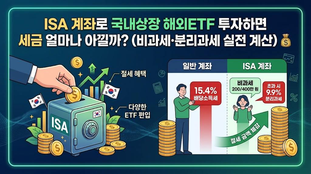 ISA 계좌로 국내상장 해외ETF 투자하면 세금 얼마나 아낄까?
