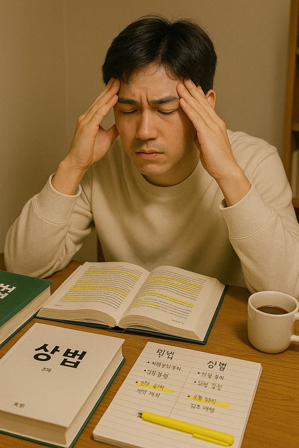 암기하느라 애쓰는 수험생
