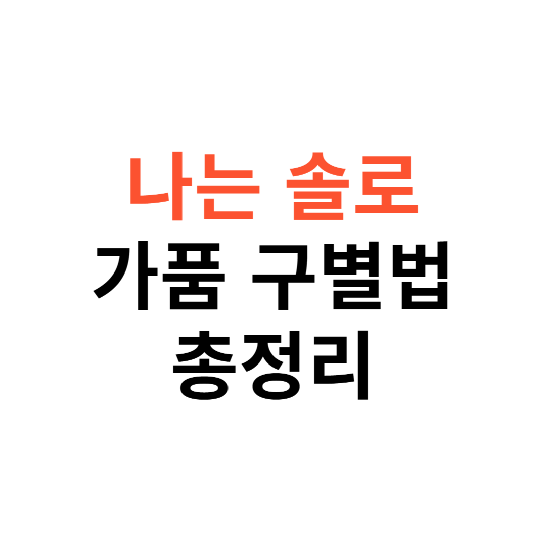 나는솔로 가품 구별법