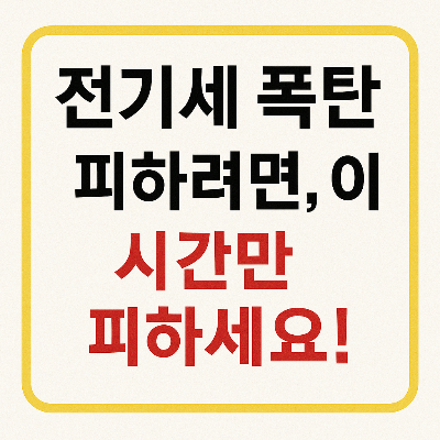 전기세 폭탄 피하는 꿀팁! 피크시간·에어컨 사용법 총정리