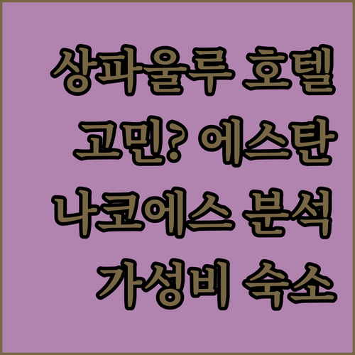 상파울루 호텔 고민? 에스탄플라자 나..