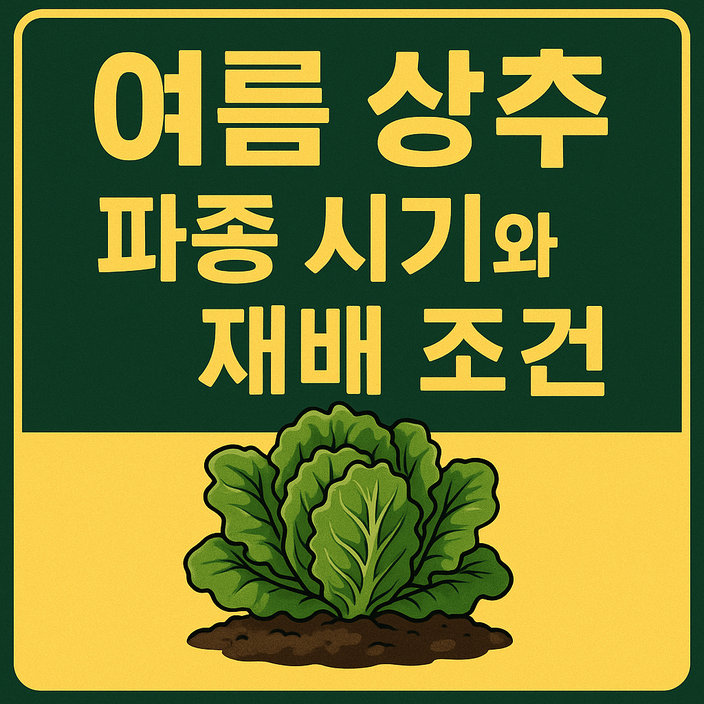 여름상추 파종시기와 재배조건