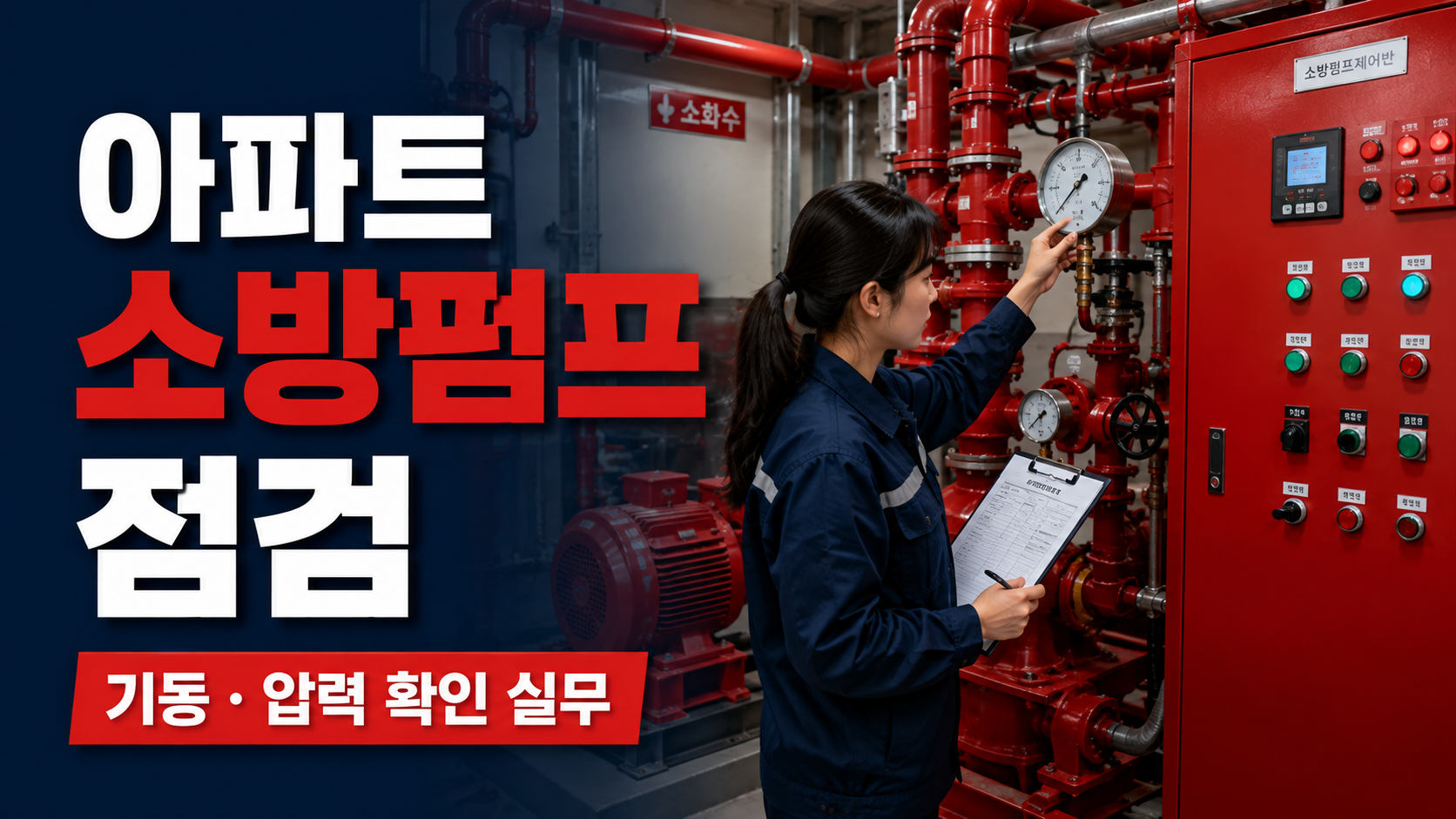 아파트 소방펌프 점검 절차, 기동부터 압력 확인까지 실무 정리