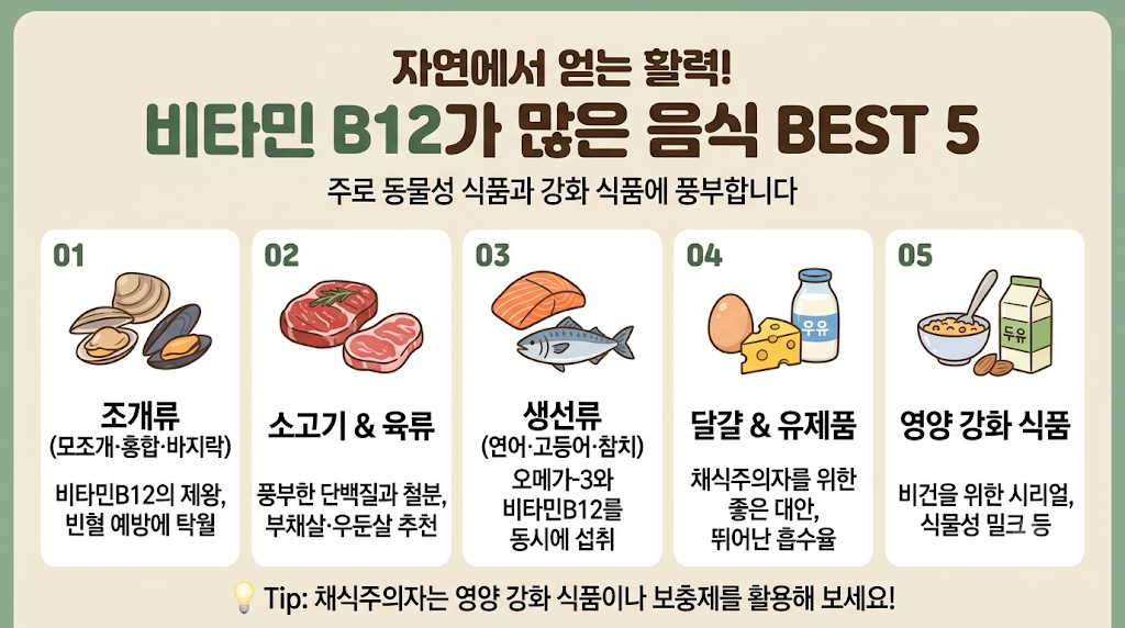 비타민B12가 많은 음식