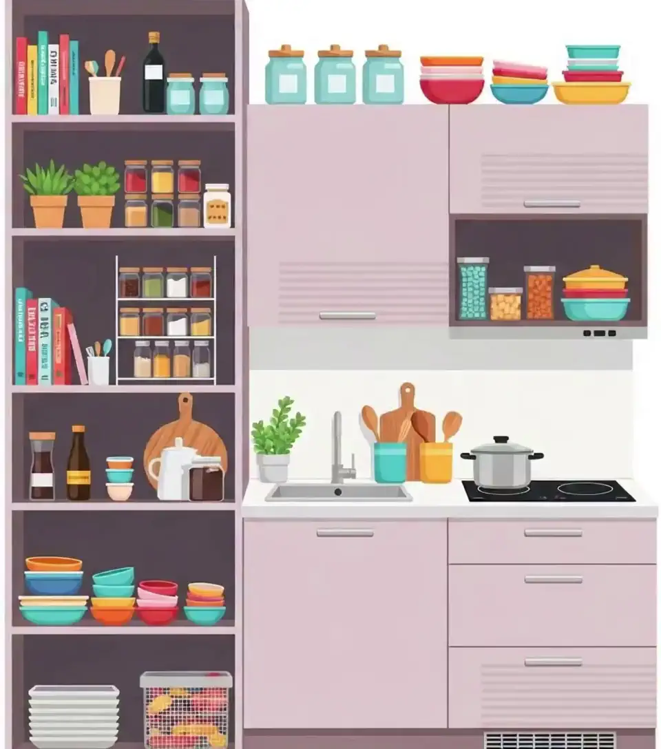 작은 주방 벽면 수납