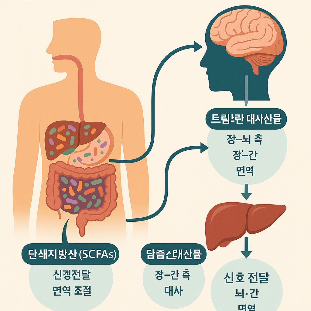 미생물 대사산물과 인체 신호 전달 관련 사진