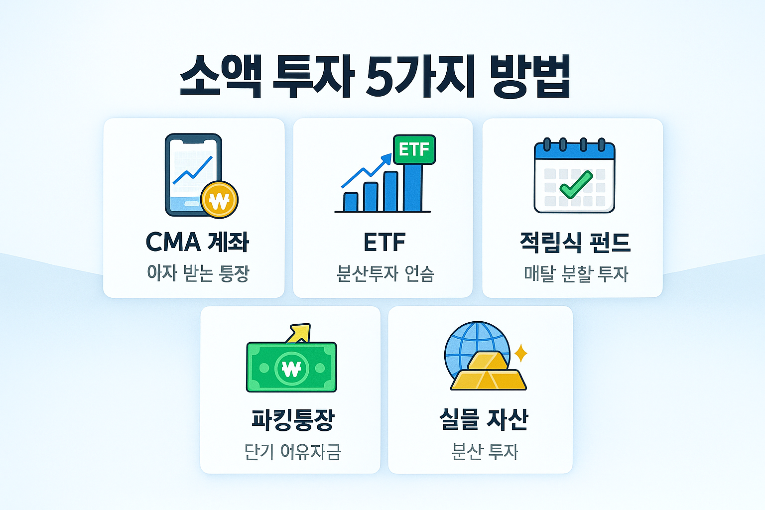 소액으로 시작하는 투자 5가지방법