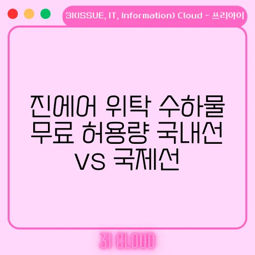 진에어 위탁 수하물 무료 허용량 국내선 vs 국제선