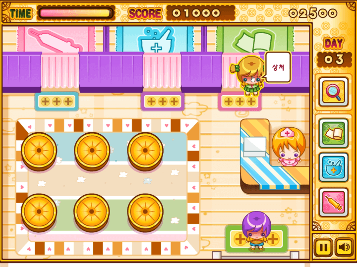 상처-환자를-치료실로-이동시키는-화면