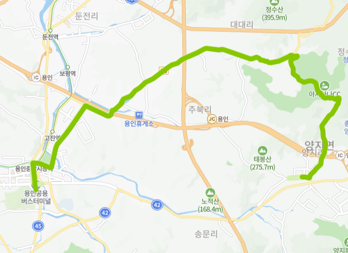 용인-82-1번-버스-노선-지도