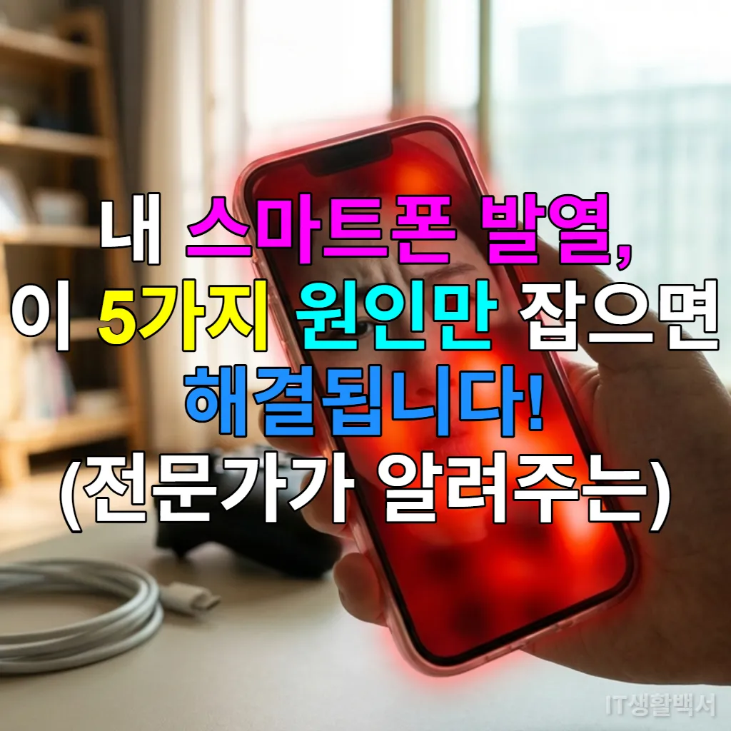 스마트폰 발열의 원인을 분석하는 전문가의 모습