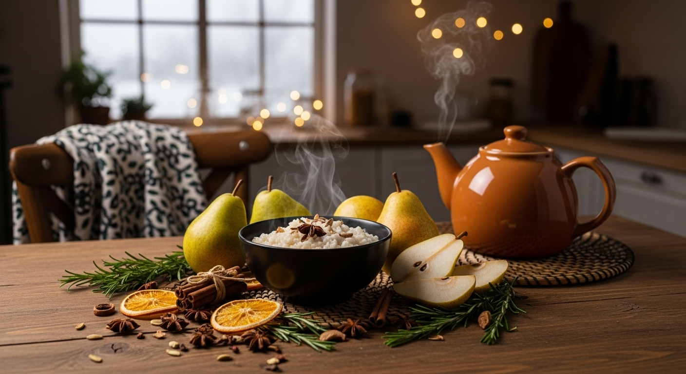 겨울철 자연 해열 식단이 차려진 식탁