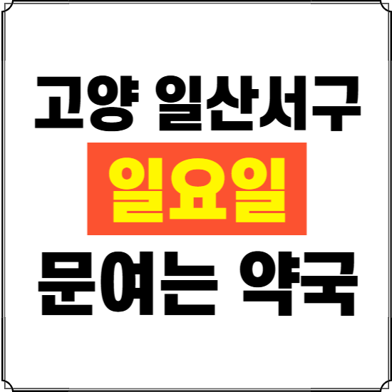 고양시 일산서구 일요일 약국 ❘ 24시 휴일 주말 문여는 비상 당직 약국