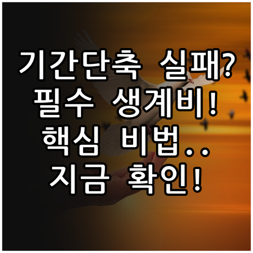 개인회생 기간 단축 실패 원인과 합리..