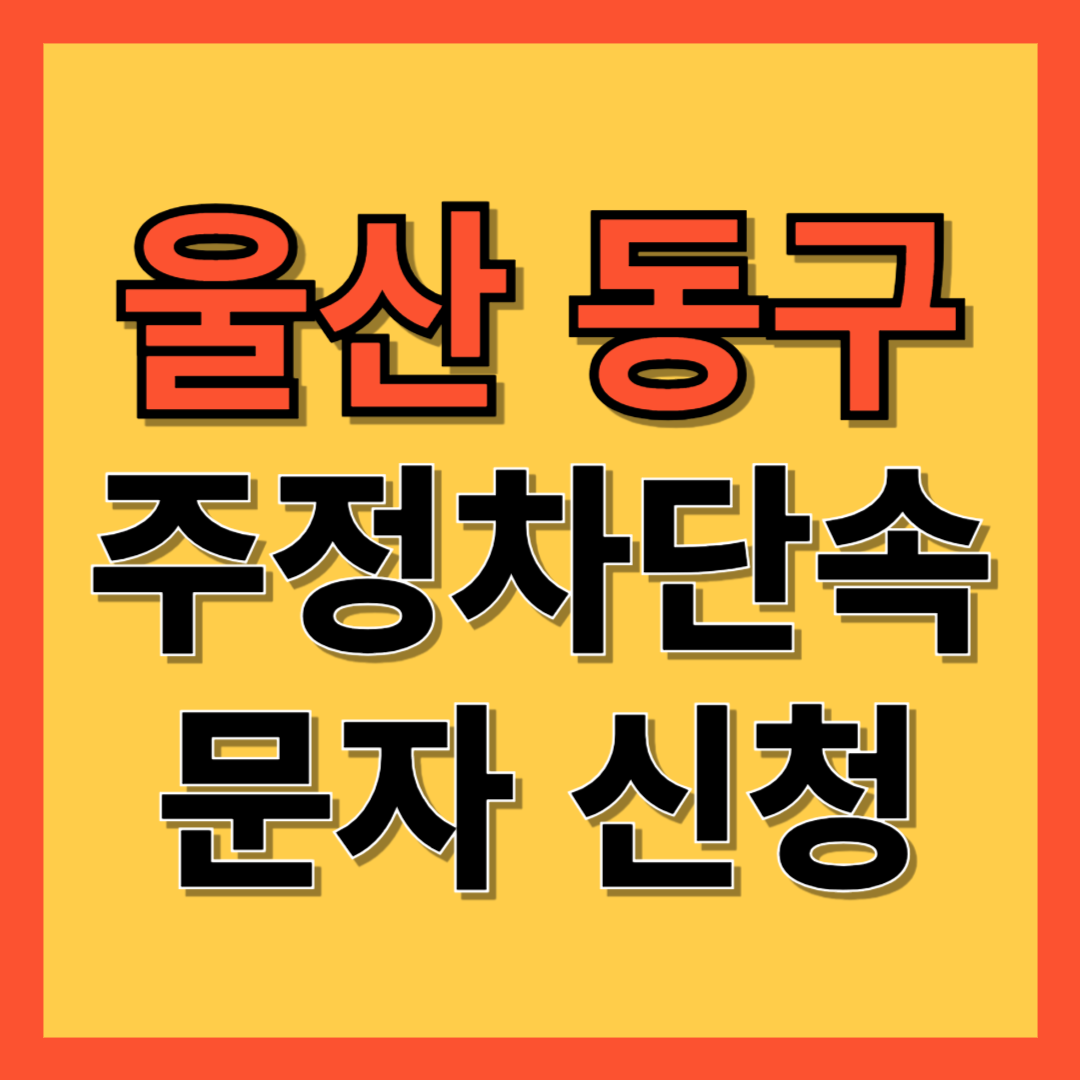 울산 동구 주정차 단속 알림 서비스 신청 방법 ❘ 주차단속 문자알림서비스